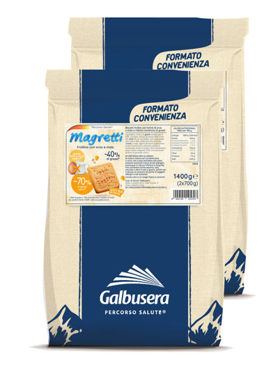 Galbusera Magretti biscotto con Orzo e Mais a ridotto contenuto di grassi in formato convenienza da 1400g